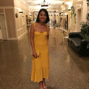 Reformation Yellow Midi Dress